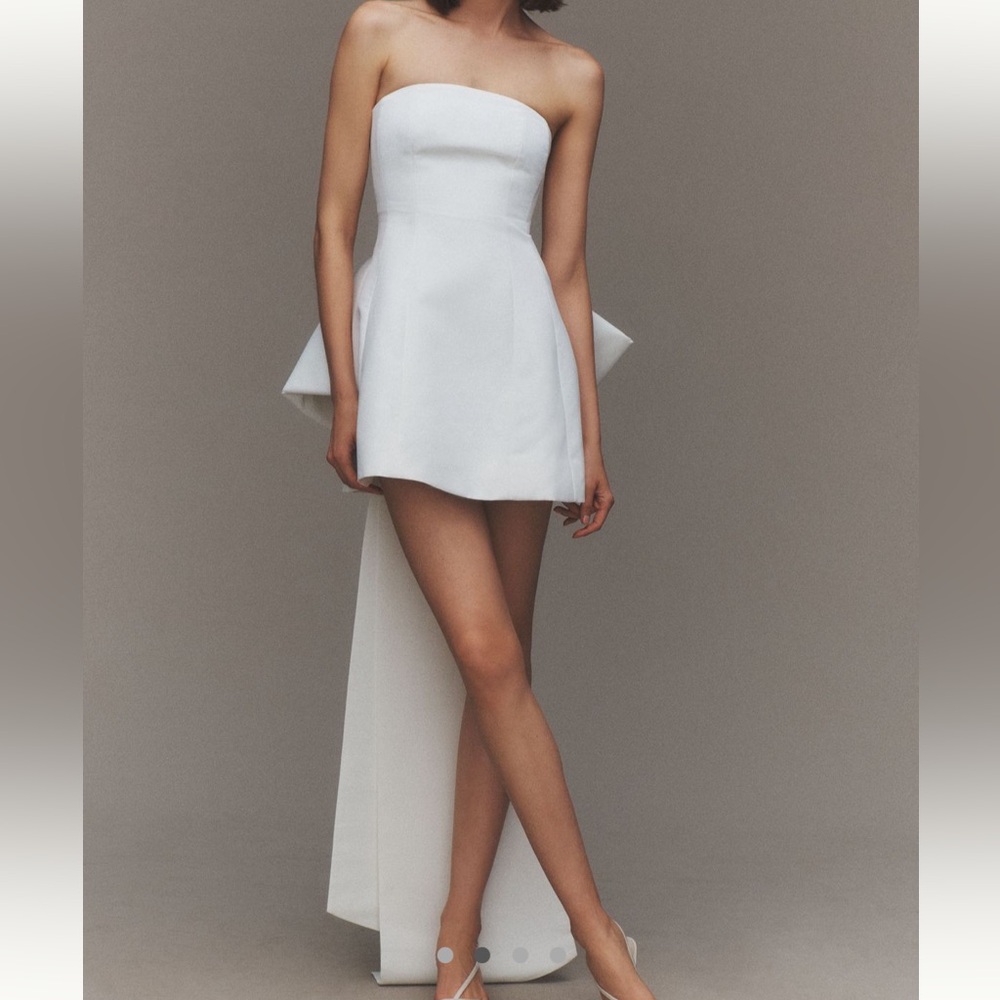 Sachin & Babi Grace Strapless Back-Bow Mini Dress